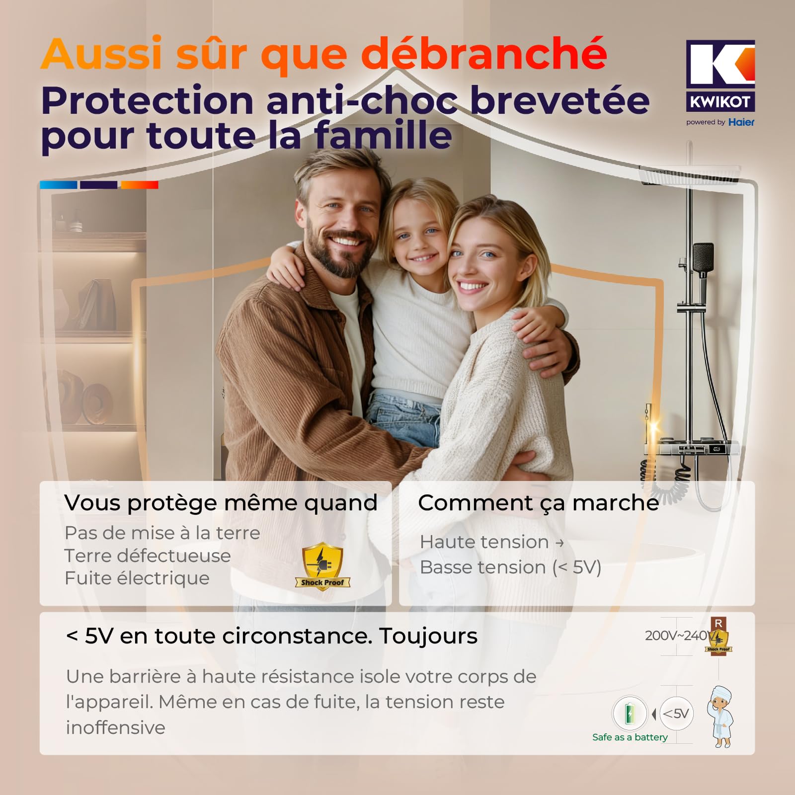 EffiCube Chauffe-eau Électrique 15 Litres Sous Évier, Ballon Eau Chaude Compact 1500W Classe A, Résistant Eaux Dures, pour Cuisine Salle de Bain Lavabo