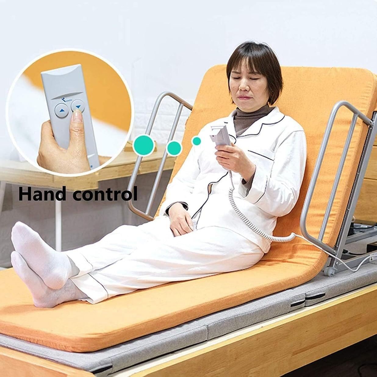 Elevador De Almohada Médico,Respaldo De Cama Ajustable Con Elevación Eléctrica,Colchón Plegable Con Soporte De Cuña,Colchón Ajustable,Ayuda For Sentarse Y Levantarse For Pacientes Ancianos Paralizados