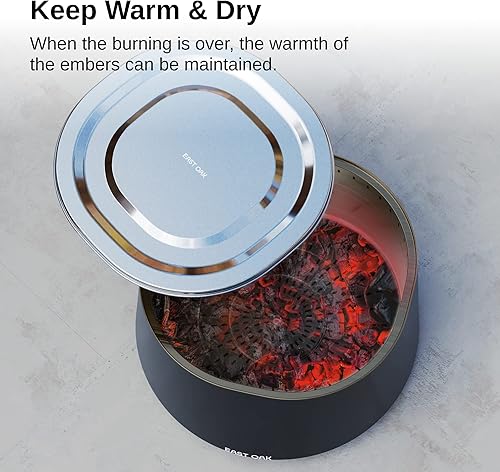 Vista 15 de East Oak Tapa para hoguera Camber de 21 pulgadas, sin humo, accesorios de acero inoxidable 304 para hogueras al aire libre, impermeable