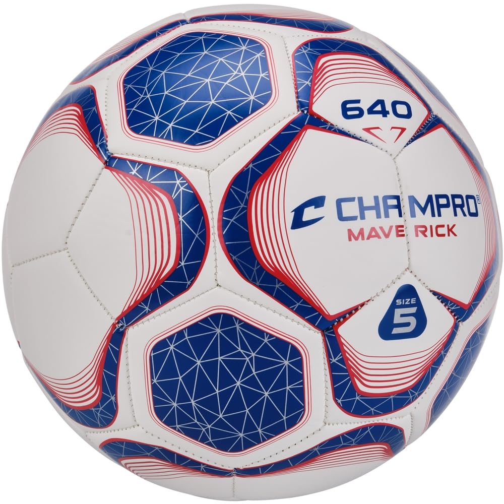 Maverick - Balón de Fútbol Pelota Niño, Talla 4, Rojo, Blanco, Azul