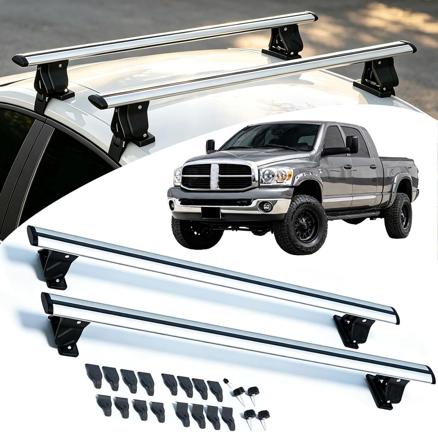 SSTXRJS Roof Rack Cross Bars for Dodge RAM 2500 (2003–2009)