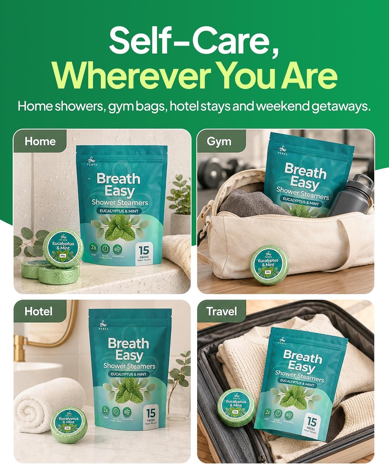 Shower Steamers Aromatherapy - Eucalyptus & Mint - 30 Pack Shower Bombs