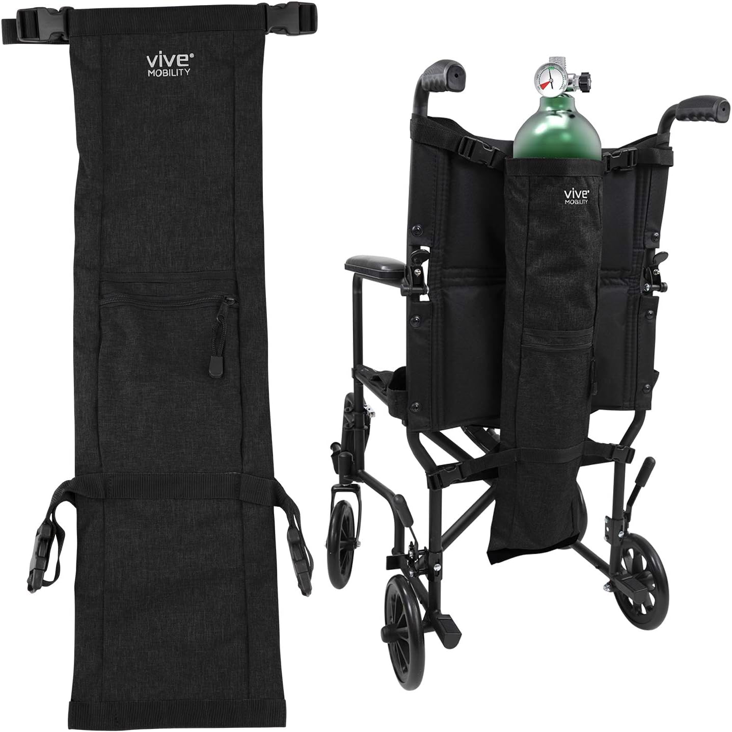 Vive Oxygen Tank Holder for Wheelchair Portable Medical Cylinder