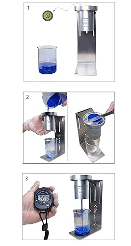 Kit de viscosímetro de vaso de viscosidad Ford – Certificado ASTM D1200 (tazas No.1-No.5) | Probador de flujo portátil de pintura, tinta, jarabe |