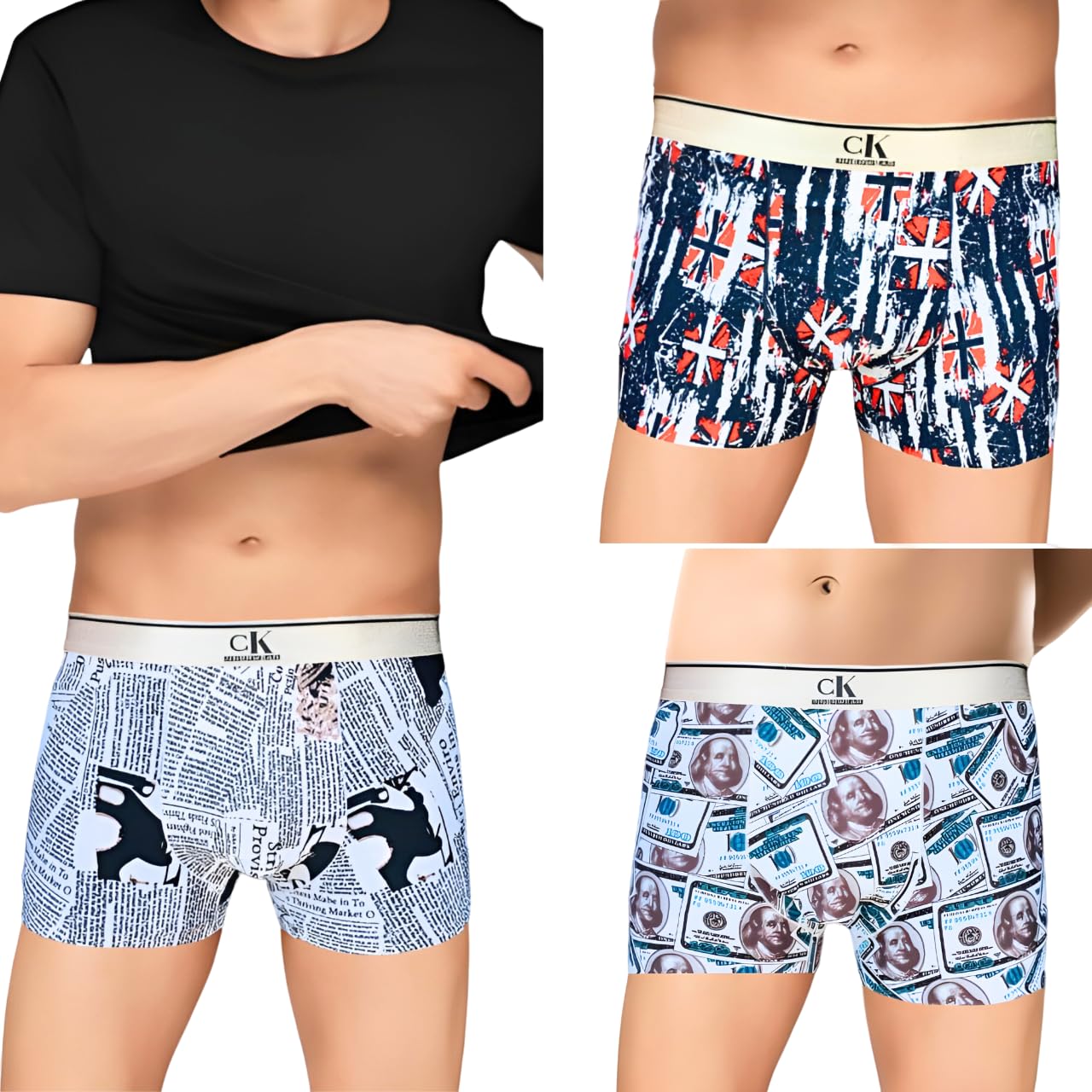 CK INNERWEARPresents Mens Ultra Soft Ice Silk Underwear (Multicolour)