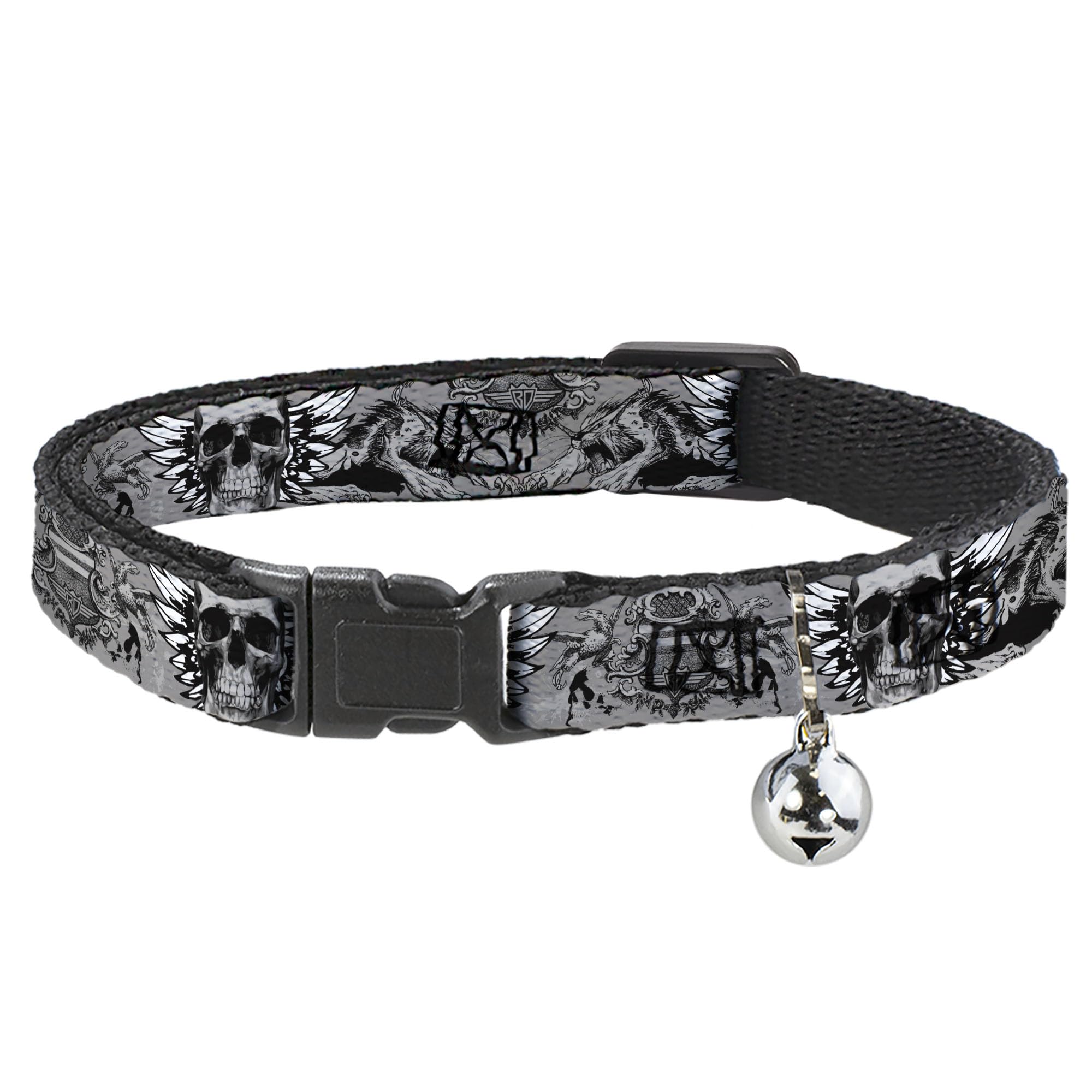 Collar para Gato de Calaveras Buckle-Down para Paseos y Descanso en Casa