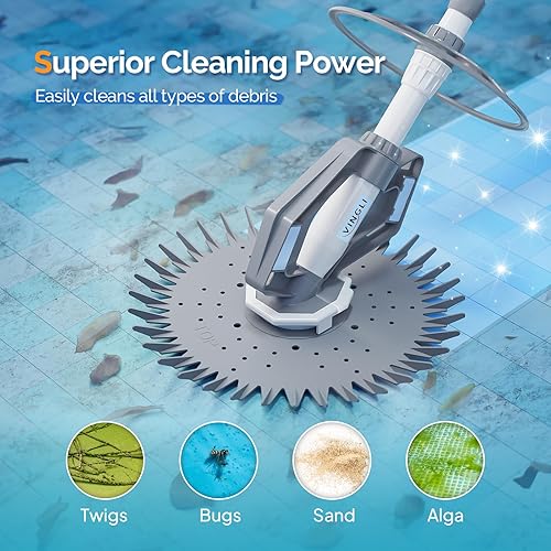 Miniatura 9 de VINGLI - Aspiradora automática para piscina enterrada, con ventosa de limpieza, Azul marino