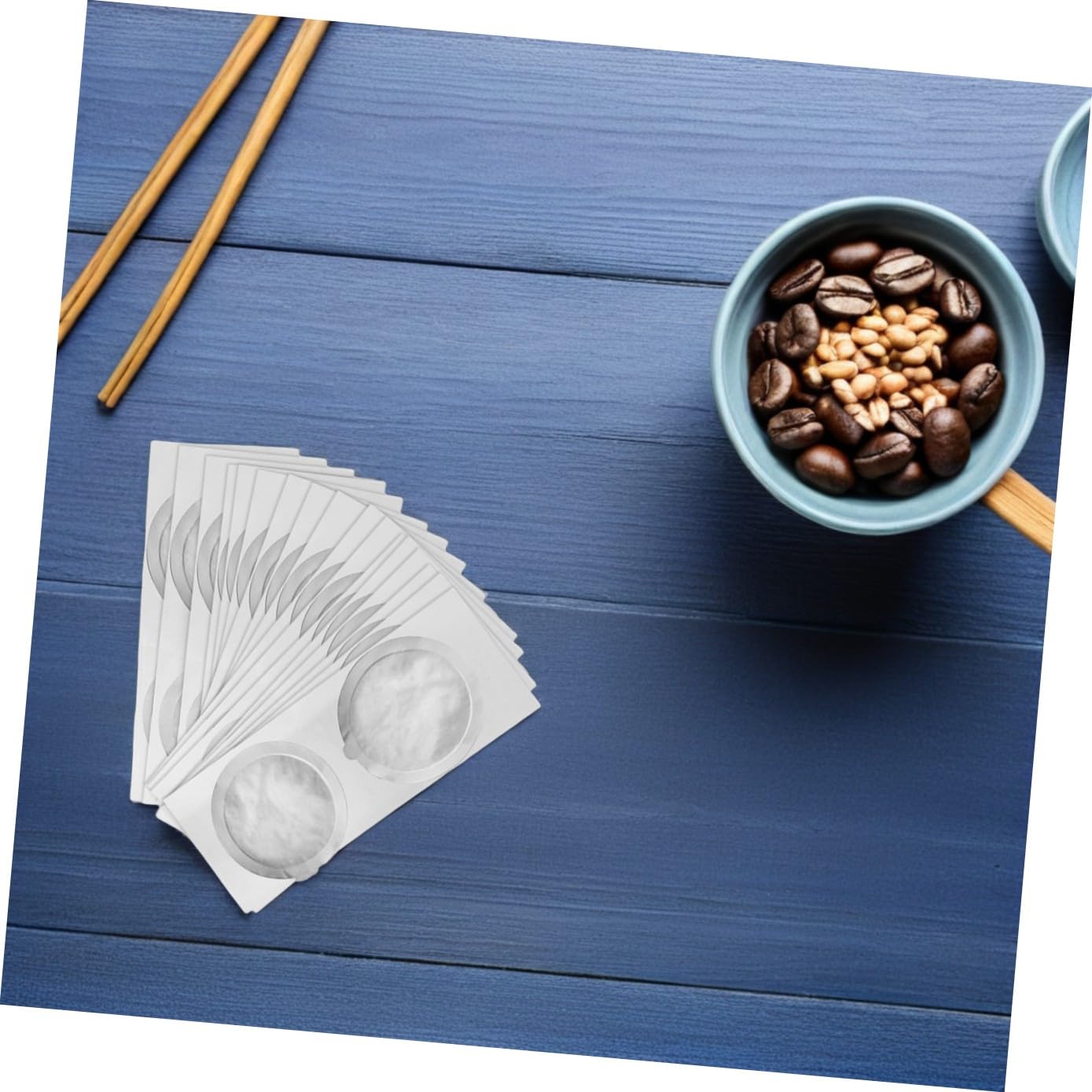 Cabilock 250 Piezas película de taza de cápsula de café Sellado de tapas de espresso láminas adhesivas de café Cafe molido Cafe expreso tapas de láminas de espresso pegatinas
