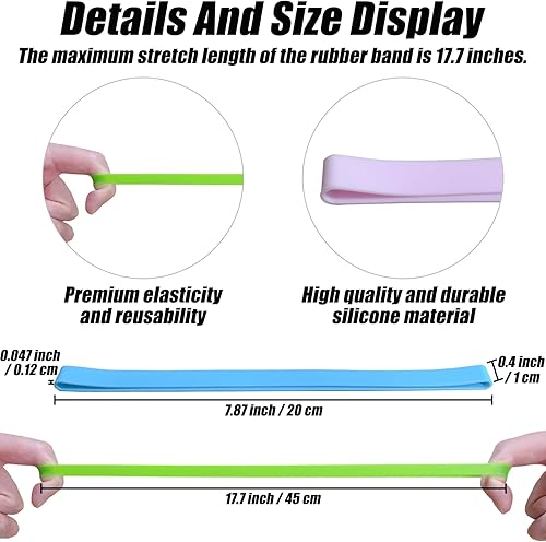 Miniatura 3 de 12 bandas de goma grandes de silicona, 12 colores diferentes, gruesas, grandes, elásticas, anchas, fuertes, extra suministros de oficina, banda