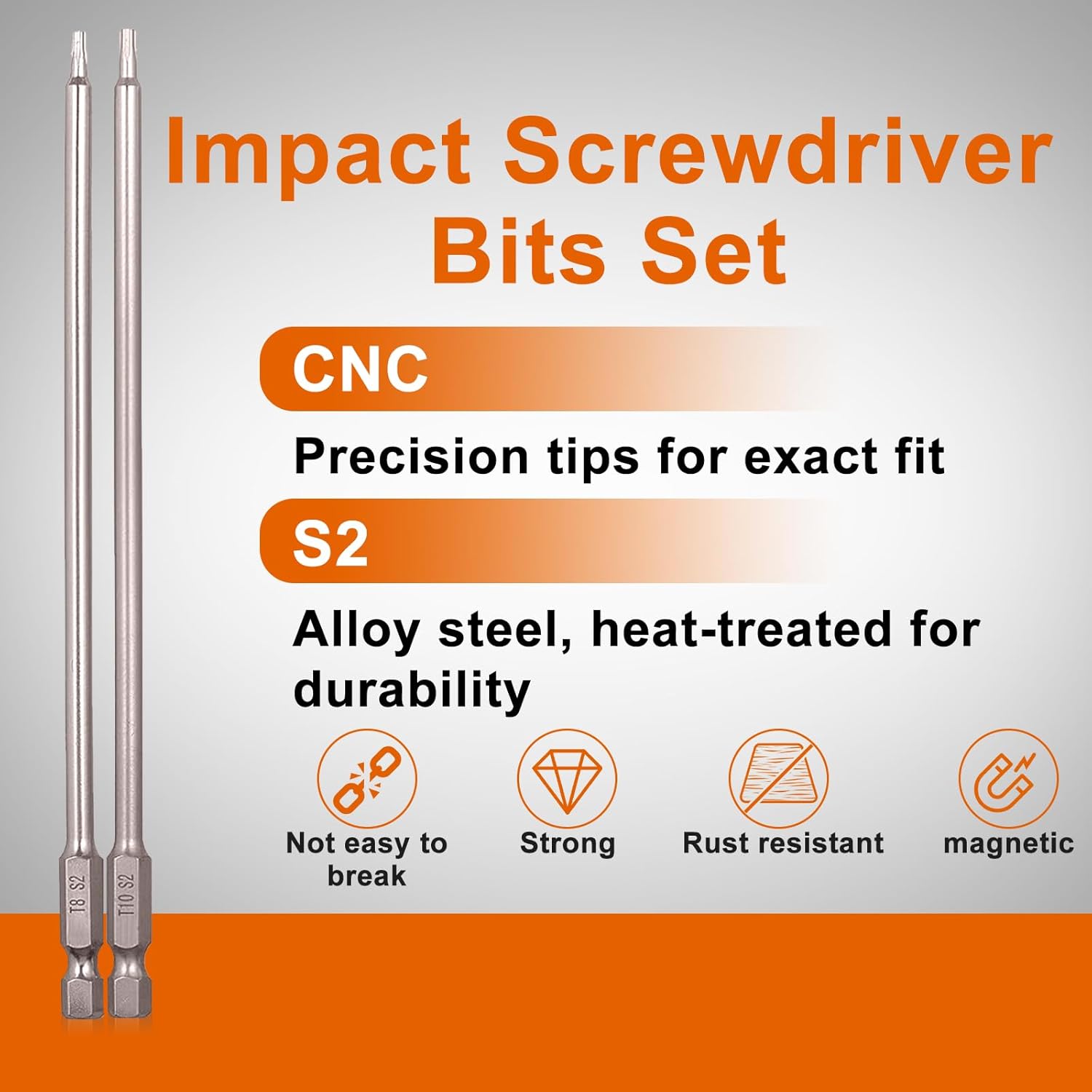 4 Inch 30 Pcs Assortment Screwdriver Bit Set Portable Long Torx Bit Set S2 Alloy Steel Magnetic Allen Wrench Drill Bit Set Impact 1/4 Hex Shank Bit Set for DIY Home Use