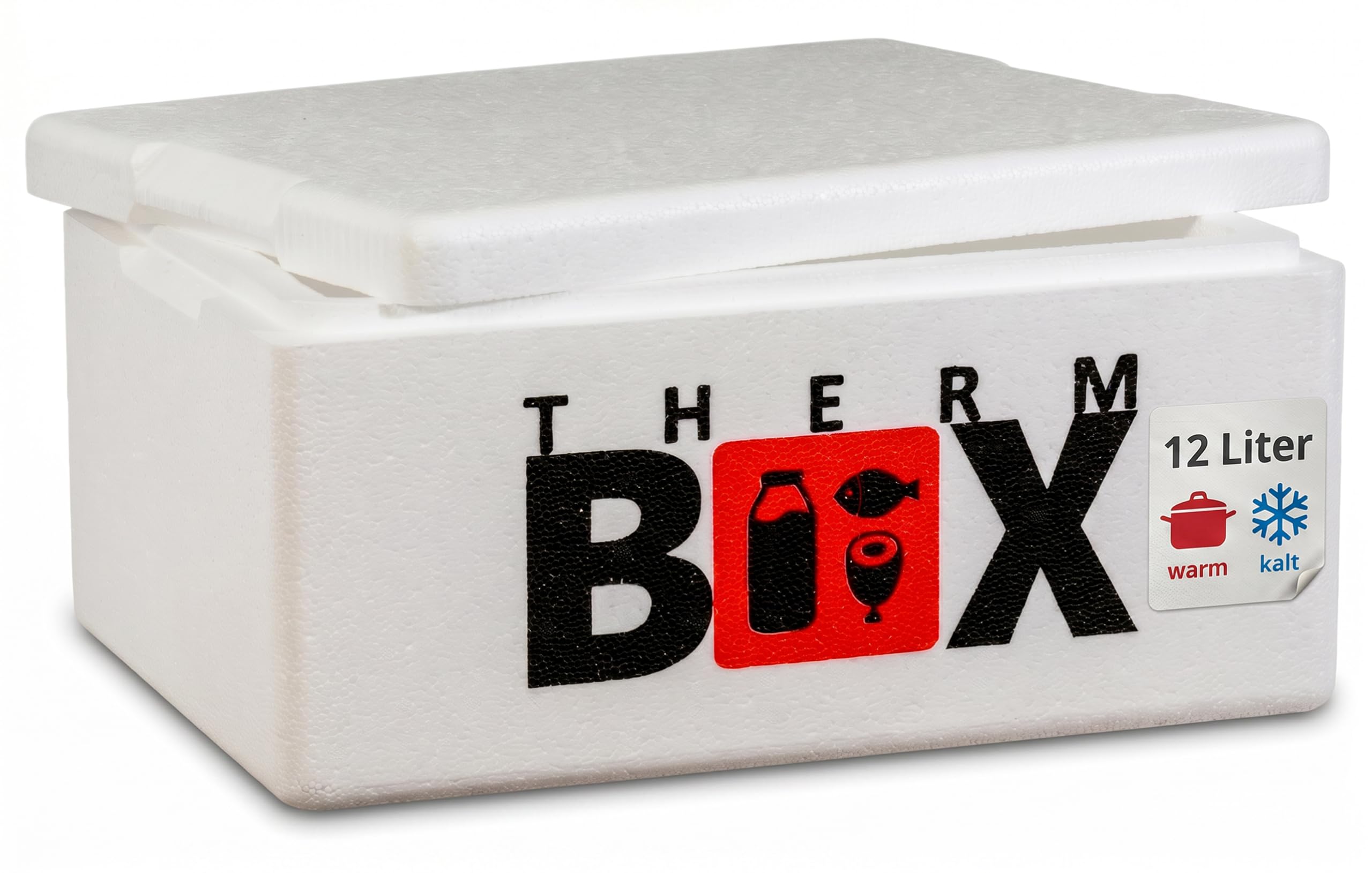 THERM BOX Scatola di polistirolo Thermobox per alimenti e bevande - Scaldabagno e refrigeratore in polistirolo (40x30x21cm - 12,24L volume) Riutilizzabile