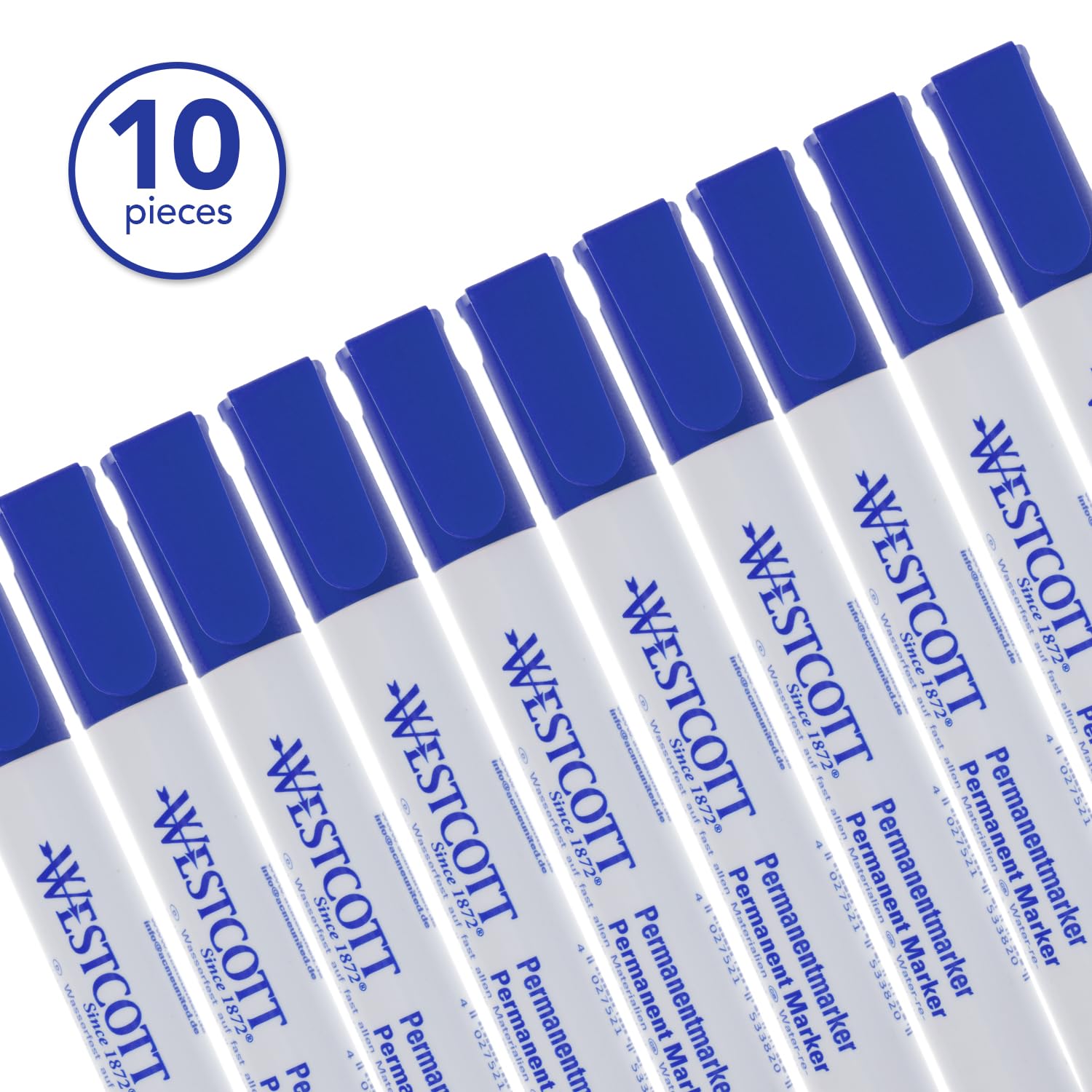 Westcott Permanent Marker 10 pieces Blue, 1 count (Pack of 10) - Image 3