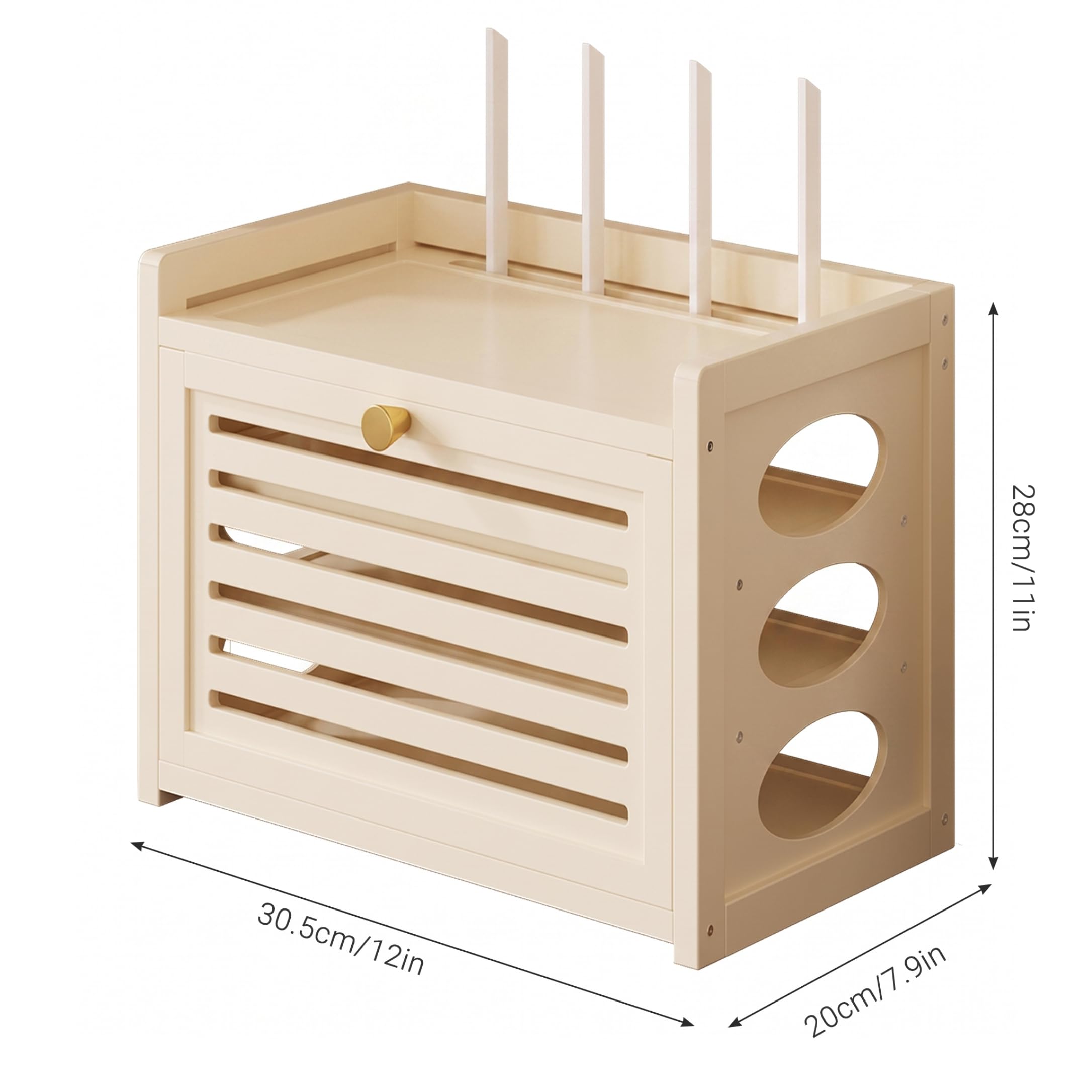 Étagères flottantes, Cache-boîte de routeur, Organisateur de câbles, Blanc, 12 Pouces | Cache les câbles disgracieux, s'adapte à la plupart des routeurs, pour la maison et le bureau.