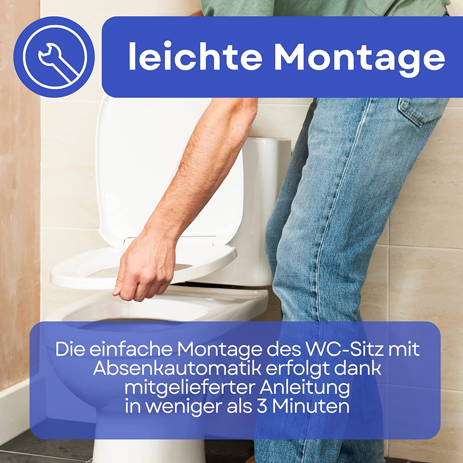 Ramm Toilettensitz Mit Soft-Close – Antibakteriell, Quick-Release, Duroplast, 36x43 Cm, Inkl. Befestigung