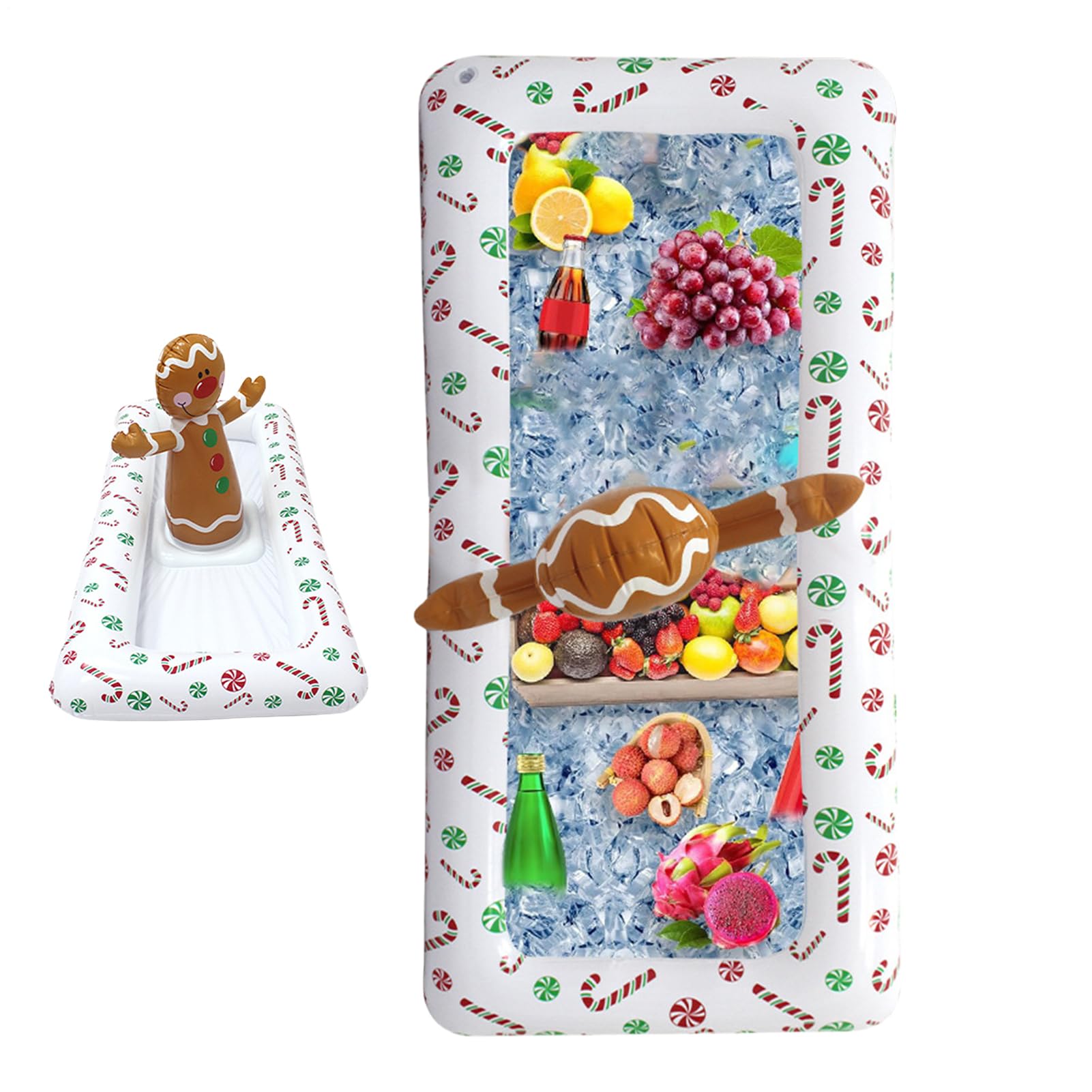 Buffet de glace gonflable et plateau de service à salade pour récipient refroidissement jardin