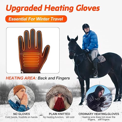 Miniatura 8 de Guantes calefactables con batería eléctrica recargable, guantes térmicos transpirables para hombres y mujeres, guantes delgados con calefacción de