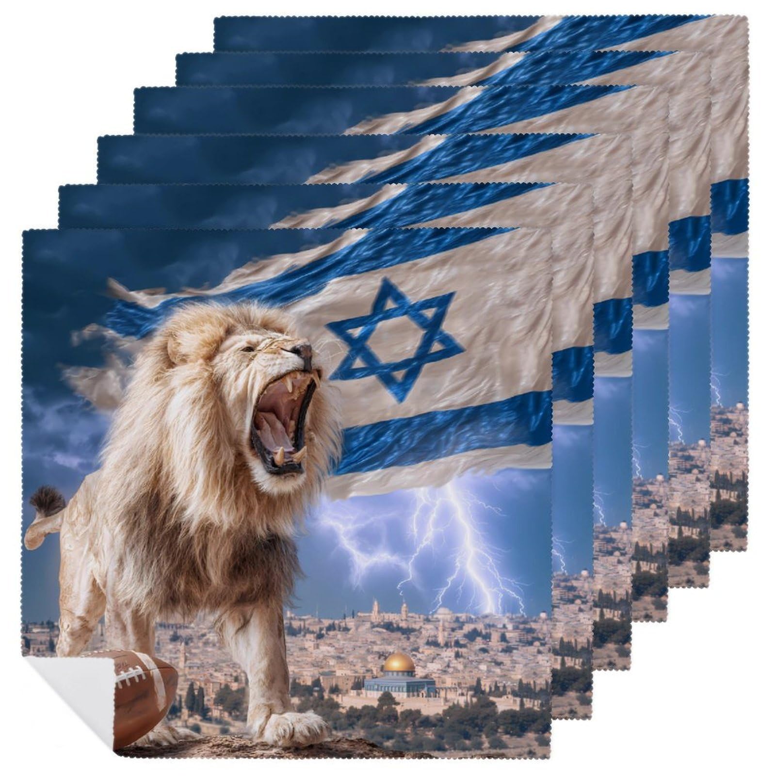 Servilletas de tela reutilizables con bandera de Israel para sustituir el papel en tu negocio