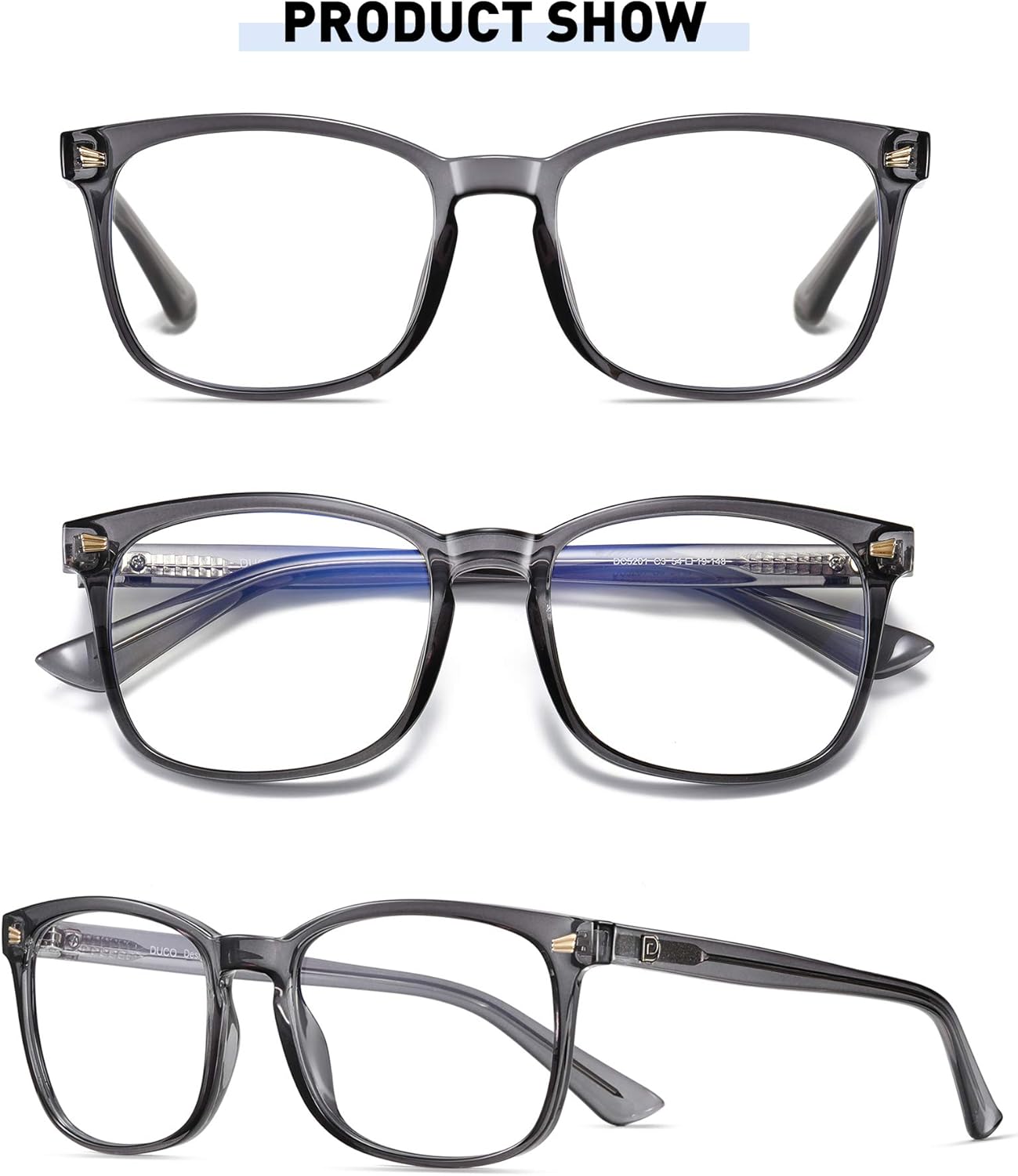 Flаѕh Dеаlѕ - 80% оƒƒ Duco Blue Light Blocking Glasses 2 Pack Computer Gaming Glasses Women Men Blue Light Blocker Eyeglasses Square Frame Anti Eye Eyestrain 5201S