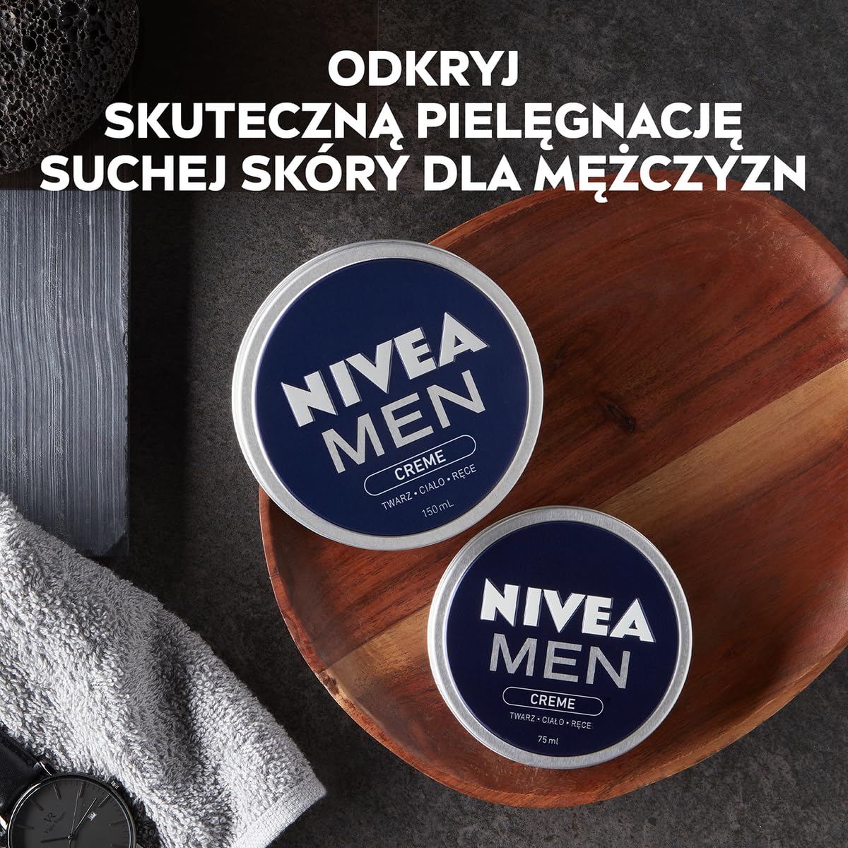 NIVEA MEN Men Creme Uniwersalny nawilżający krem do twarzy, ciała i rąk dla mężczyzn, 150 ml