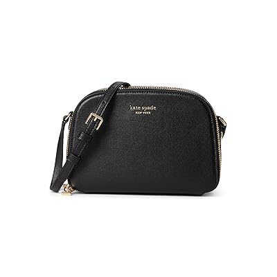 Kate Spade New York Devin Saffiano Leather Double Zip Dome Crossbody Wallet Women
