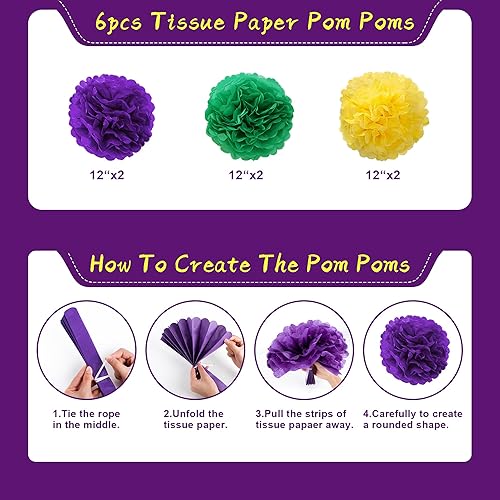 Miniatura 4 de Decoración de fiesta de Mardi Gras, suministros de fiesta de Mardi Gras para fiesta temática de Mardi Gras