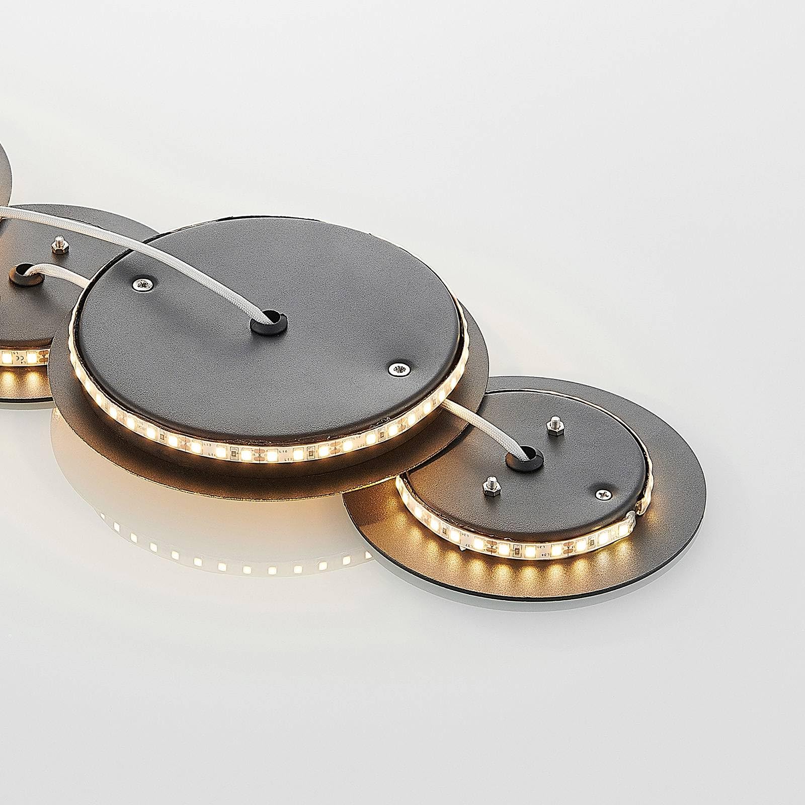 Lindby LED Wandlampe schwarz gold, Wandspot Wandleuchte innen Deckenlampe Deckenleuchte 17W Wandbeleuchtung Wohnzimmer Esszimmer Flur