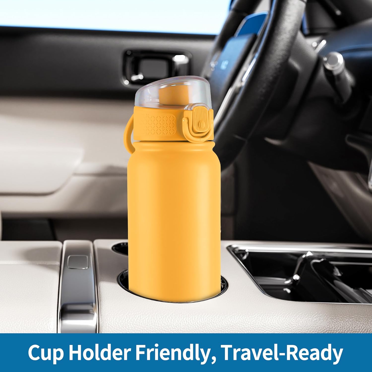 GOPPUS 20 Oz Insulated Stainless Steel Water Bottle BPA-Free Sports Water Bottle, Great for Travel, with Chug Lid - Leak & Sweat Proof with Anti-Dust Lid(orange) - Image 8