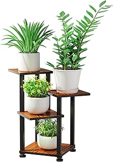 IXP Plant Stand Plant Shelf 4 Tier 4 Potted Plant Stands Indoor Corner Plant Stand Flower Stand Plant Display Shelf 21.7'' Tall Plant Stand for Multiple Plants plant holders indoor stand for Indoor Outdoor Living Room Bedroom Corner Balcony and Garden Patio Walnut