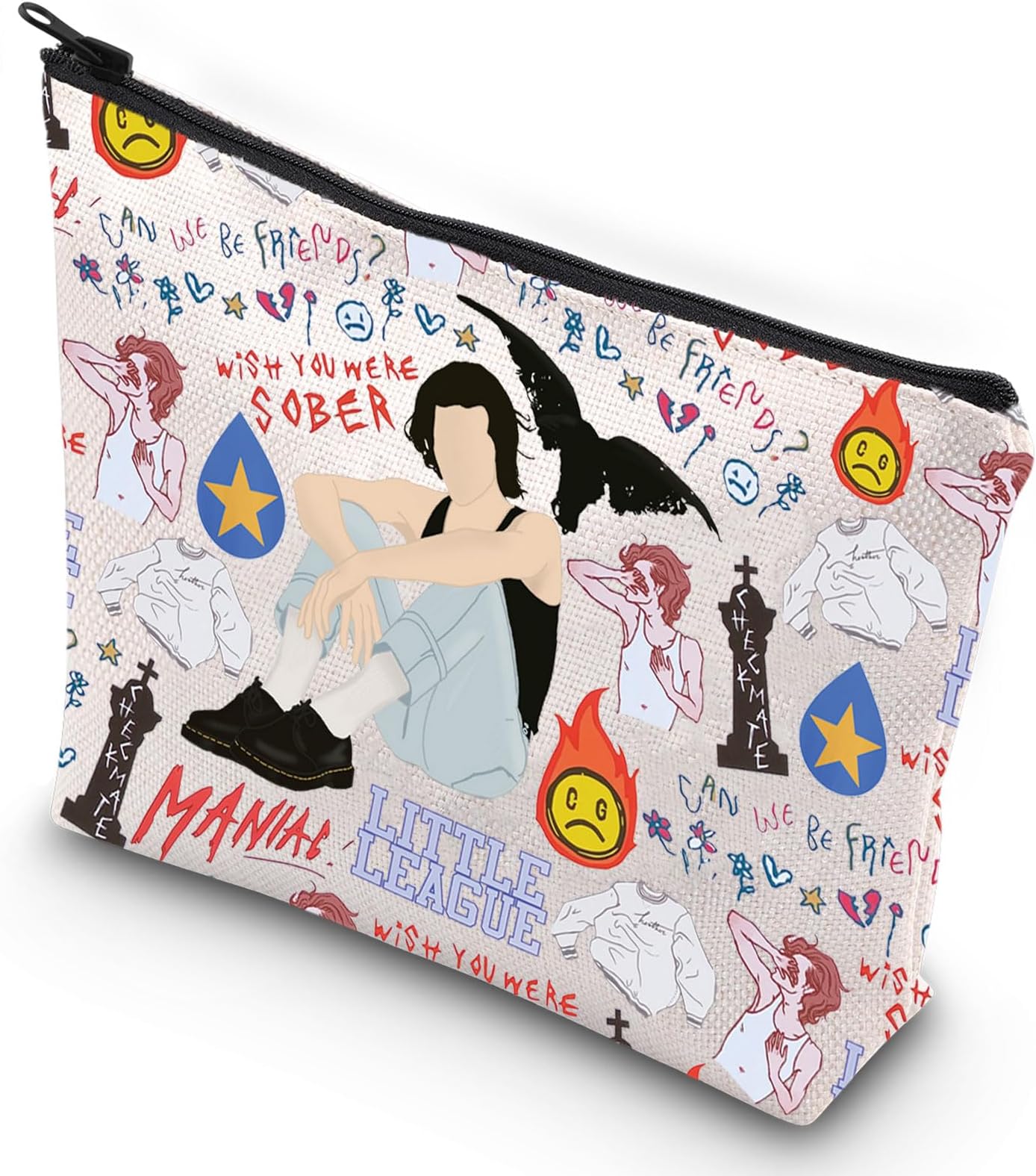 G2TUPSinger Album Cosmetic Makeup Bag Gray Music Fans Gift Singer Album Lyrics Zipper Pouch Bag Singer Concert Tour Merch (Wish You Were)