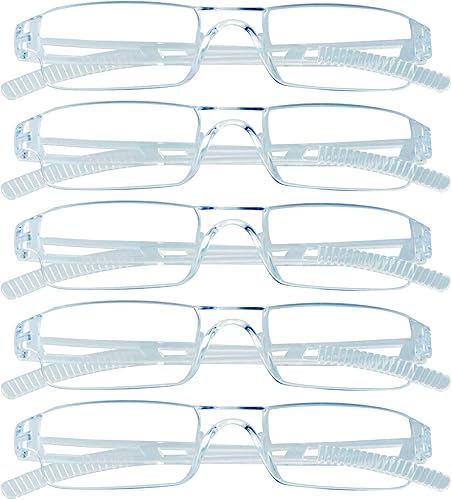 VisionGlobal 5 pares de anteojos de lectura, anteojos con filtro de luz azul, anteojos de lectura para computadora para mujeres y hombres, marco de