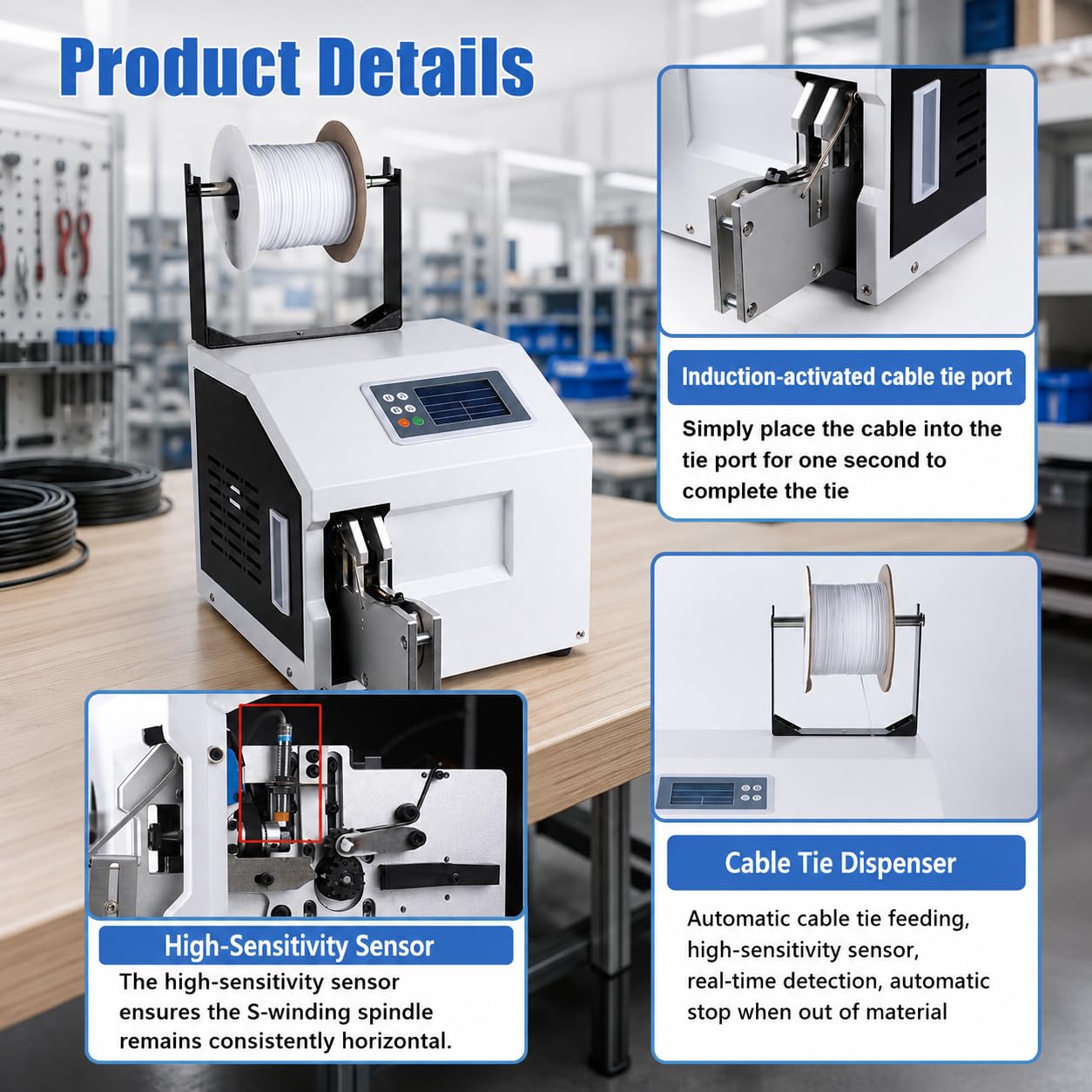 Machine automatique de torsion et de scellage de sacs avec attache