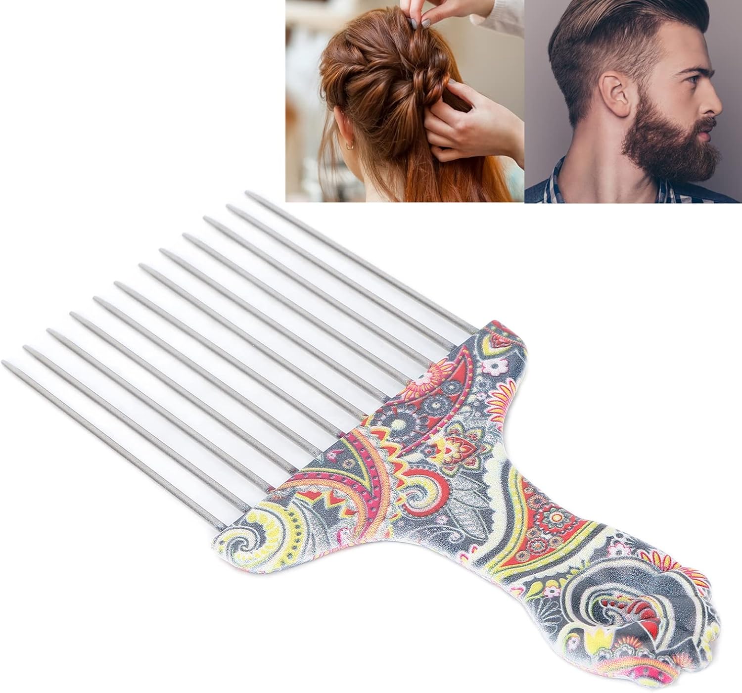 YOUTHINK Hair Pick Comb, Professional Afro Stainless...