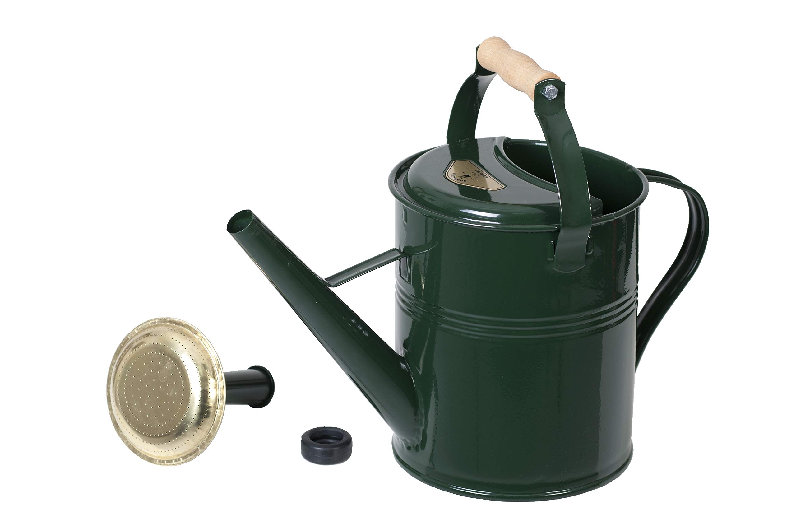 Gießkanne British Can Classic 5 Liter in Dunkelgrün mit Holzgriff