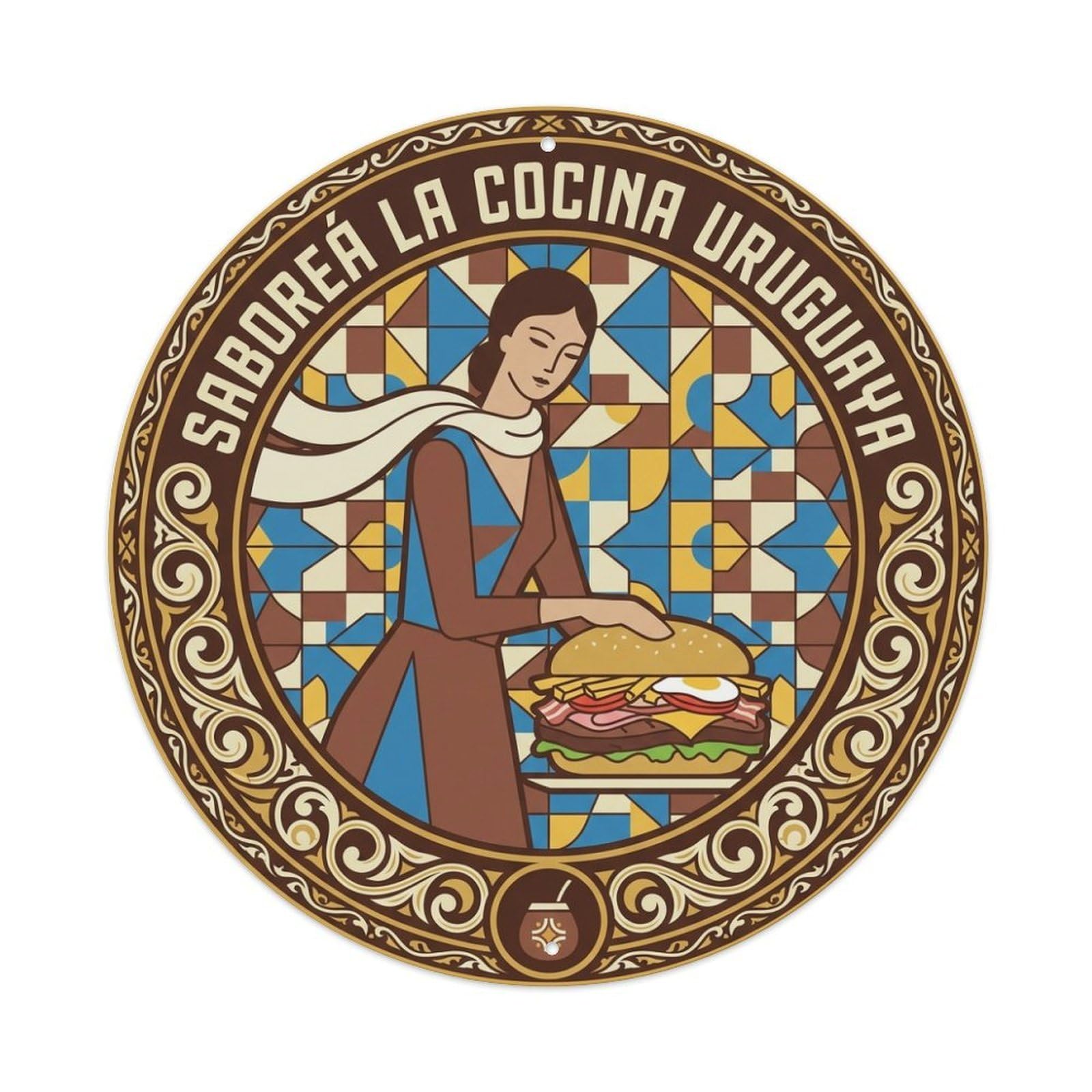 Proud Uruguayan Cuisine Chivito Sandwich Cook Metal Tin Sign