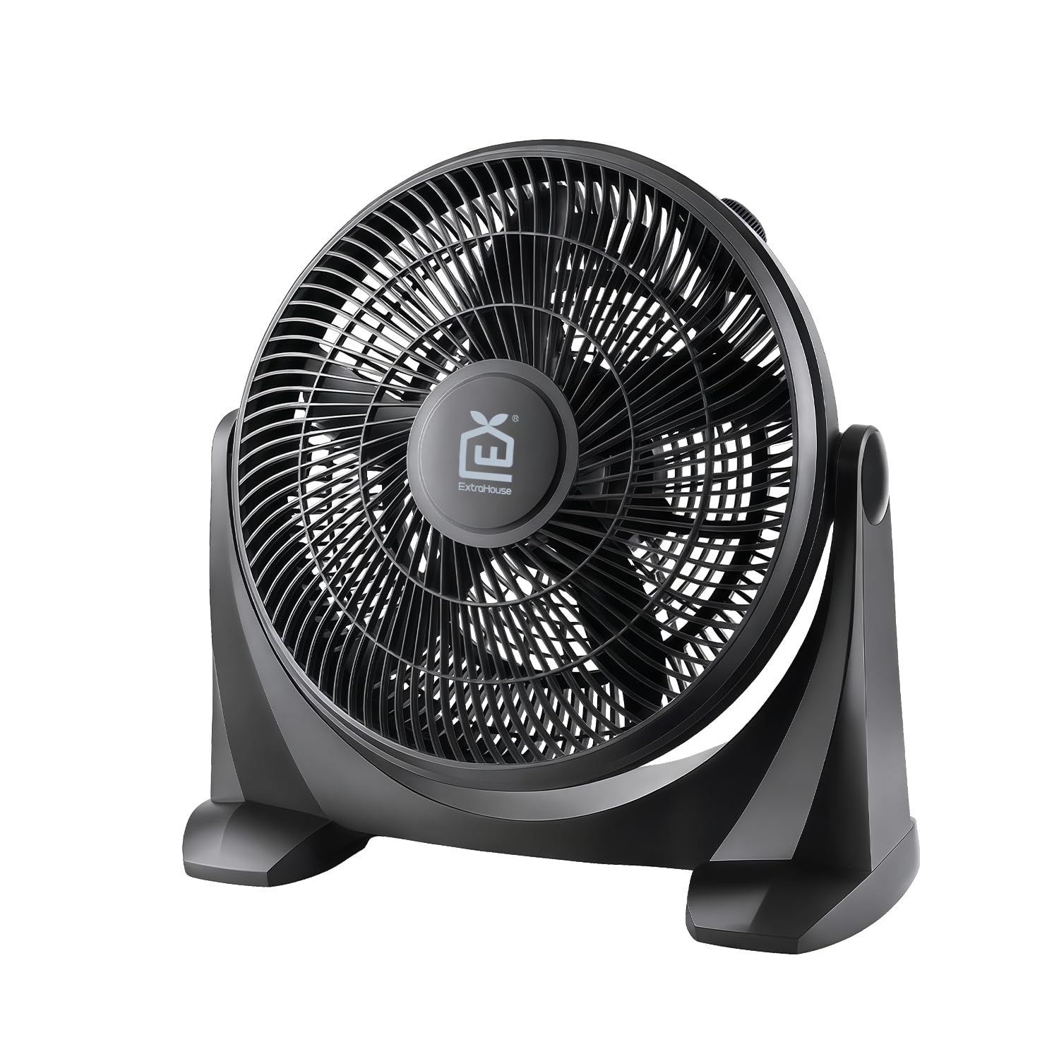 Ventilatore da tavolo silenzioso e potente, 38 cm, 5 pale, 1300 giri/min, 55 W, inclinazione 90° e 3 velocità, raffreddamento ottimale massima sicurezza, griglia di sicurezza, dissipazione termica