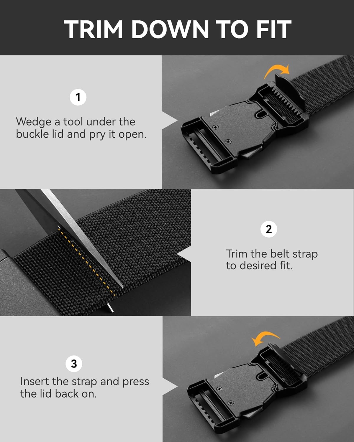 CHAOREN Tactical Belt Men - 1.5" Stretch Belt for Work - Quick Release for Military Casual Jeans EDC Hiking - Image 5