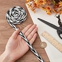 OLYCRAFT 5.5 Yards/5M Ito Sageo Wrapping Cord 0.4 Inch Wide Cotton Sword Handle Cord Tsukamaki Sageo Wrapping Cord for Japanese Samurai Katana Swords Handle Rope - Black White Plaid gallery image