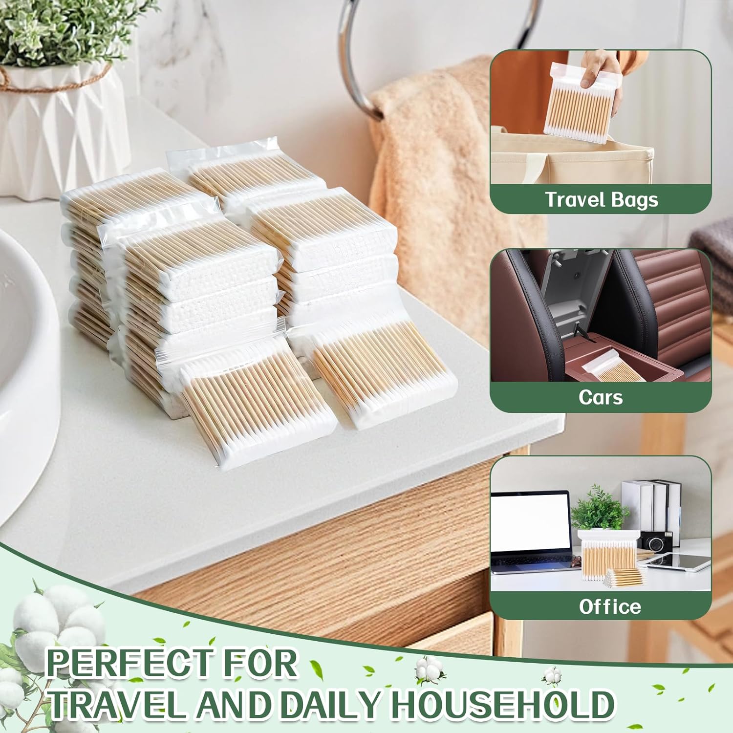 Best Bamboo Cotton Swabs 1000 Count, Organic Cotton Swabs With Wo... 2026