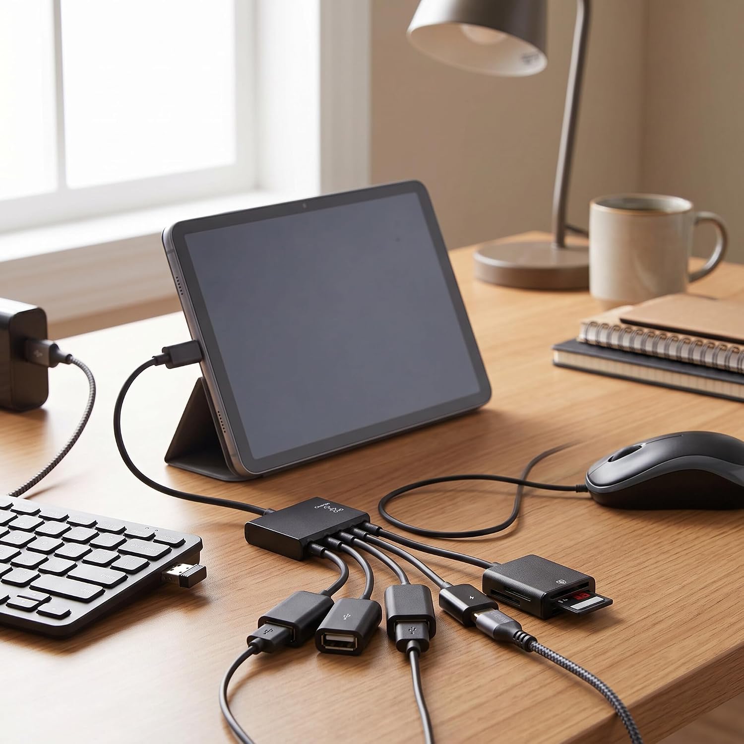 4 Port Micro USB Adapter Cable, OTG Hub Adapter Cable for Android Tablet Smartphone for USB OTG/