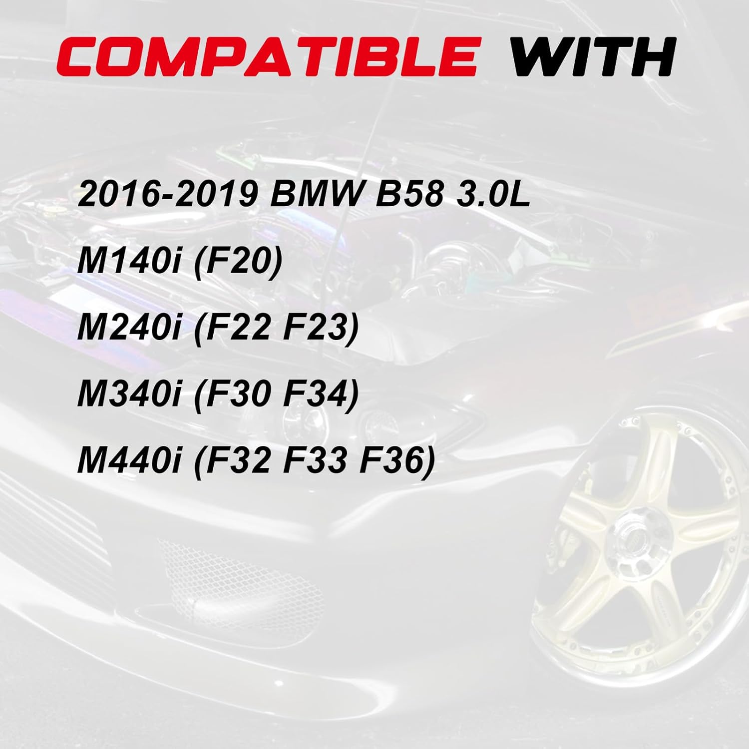 Cold Air Intake System Compatible with 2016-2019 BMW M140i M240i M340i M440i F20/F22/F23/F30/F34/F32/F33/F36 B58 3.0L Turbo Engine Cold Air Intake, High-Flow Filter Increase Performance & Acceleration