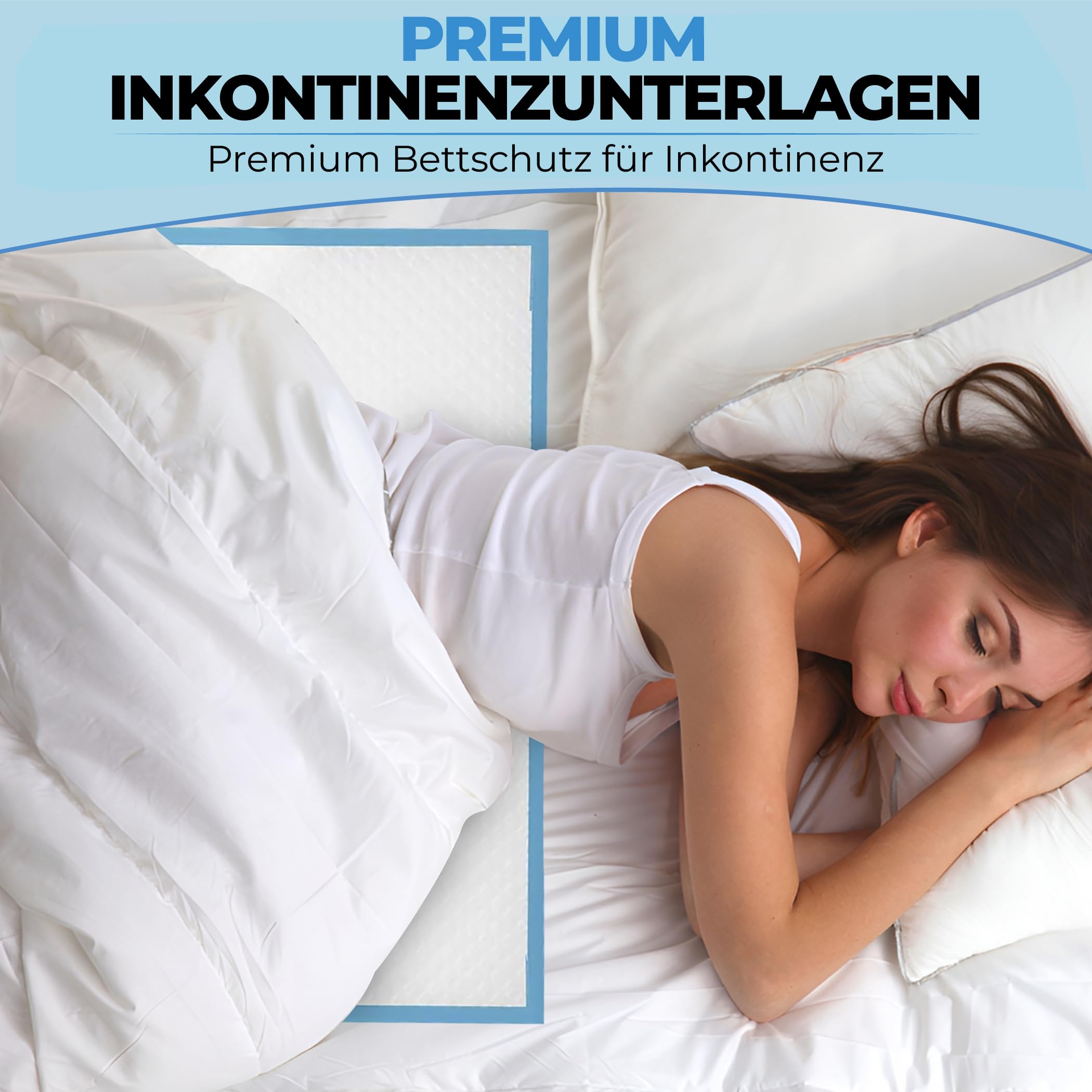 20 x Inkontinenzunterlagen | 150x80 cm | Einweg Bettunterlagen bei Inkontinenz | Extra groß | wasserdichte Betteinlagen (1 Packung mit 20 Stück)