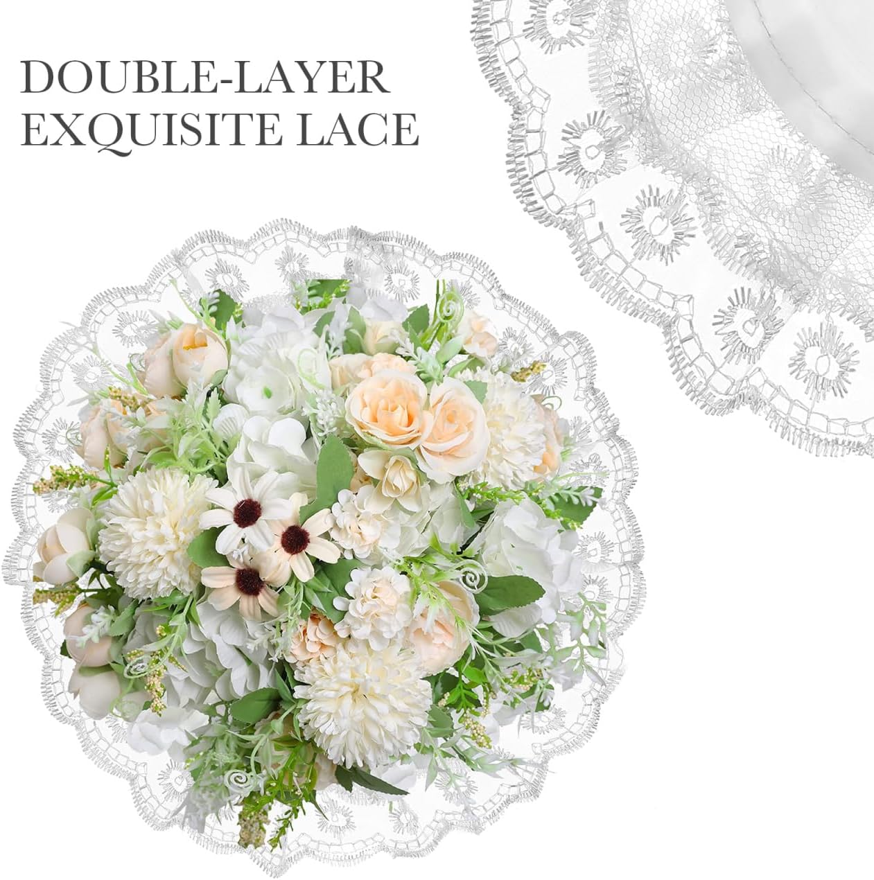 Toyvian Bridal Flower Bouquet Holder, Professional Wedding Bouquet Handle with Floral Foam for Fresh or Artificial Flowers Floral Arrangement Base for Bride Wedding Engagement