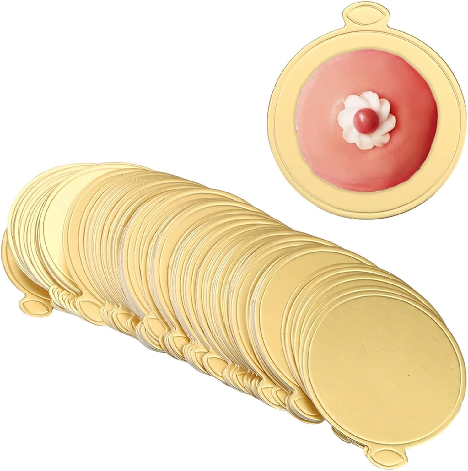 Mini Cake Board 100/200/500Pcs Round Cake Cardboard Dessert Tray Paper Coasters Pastry Decorative Kit Disposable Displays For Parties,Weddings,Cafes And Home Gatherings(500pcs)