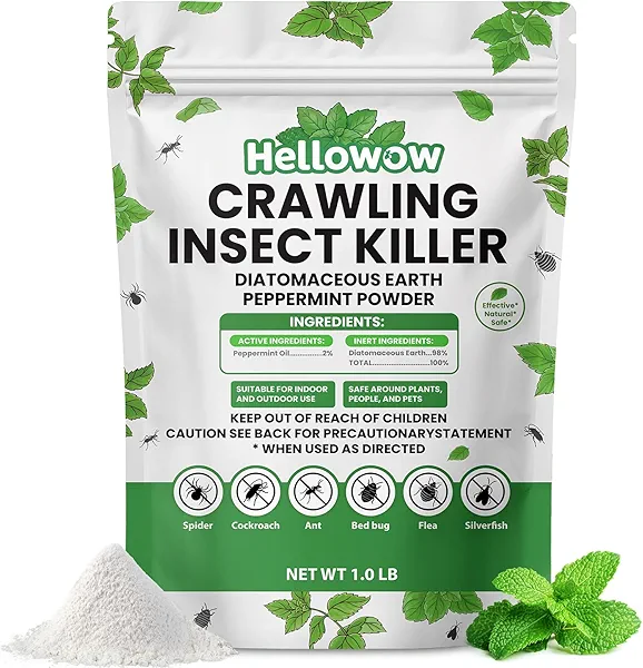 Diatomaceous Earth Crawling Insect 1LB Natural Plant-Based Killer