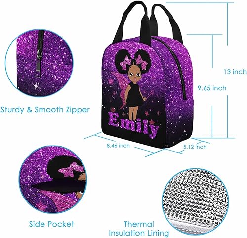 Miniatura 10 de Lonchera con nombre personalizado para niños, con diseño de dinosaurio, reutilizable, aislada, a prueba de fugas, bolsa térmica a prueba de fugas,