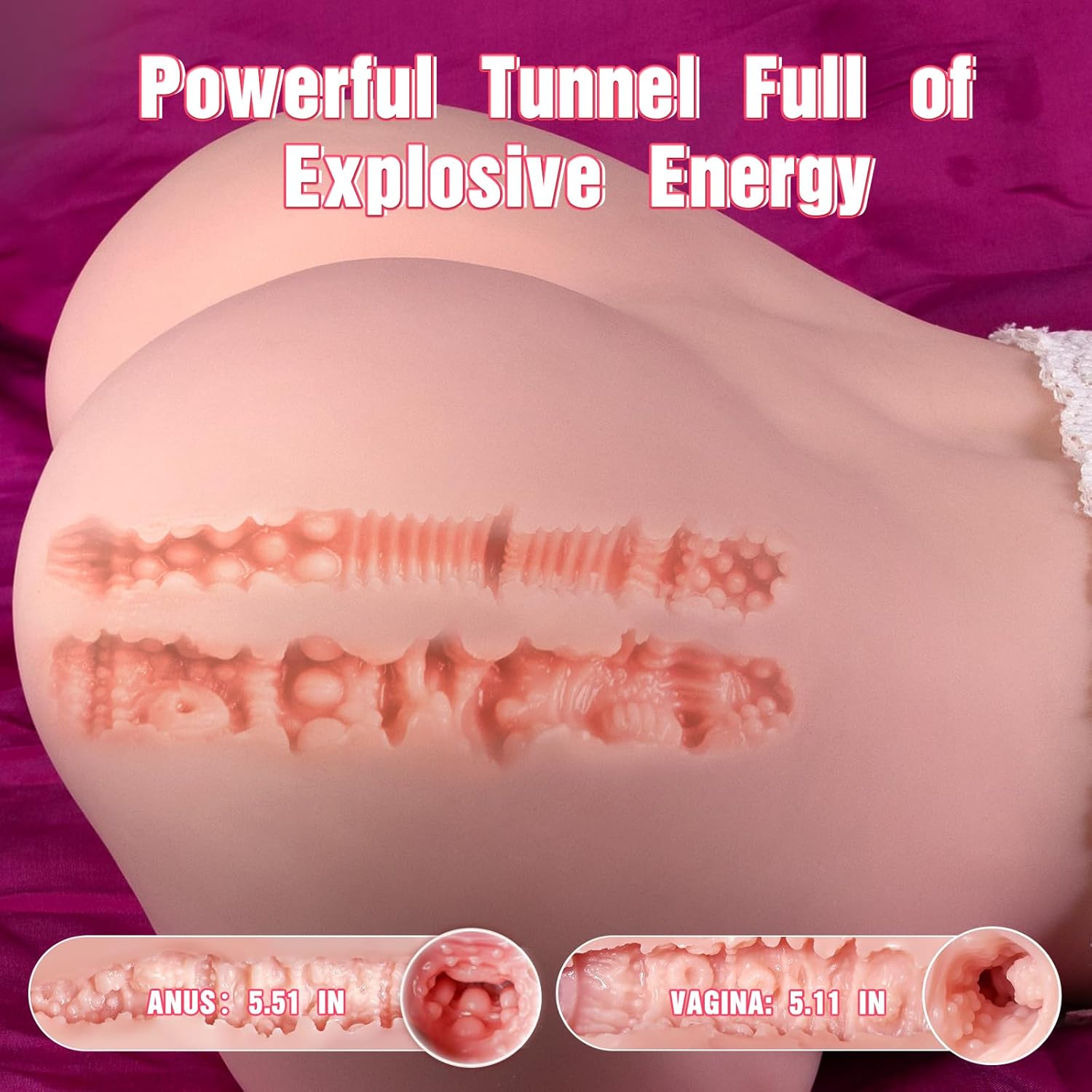 Sex Doll Ass for Men - Life Size 22 lb Sex Toy Ass with Soft & Rounded Butt, Deep Vagina and Tight Anus, Waterproof for Immersive Personal Pleasure