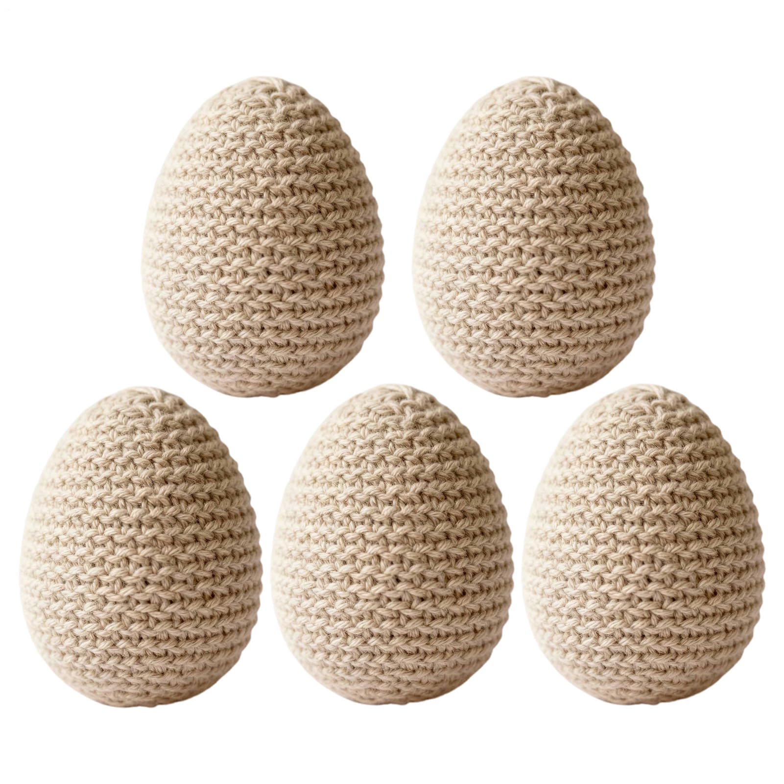 Oeufs de Pâques tricotés de 6 cm, lot de 5 pièces d'œufs faits à la main DIY
