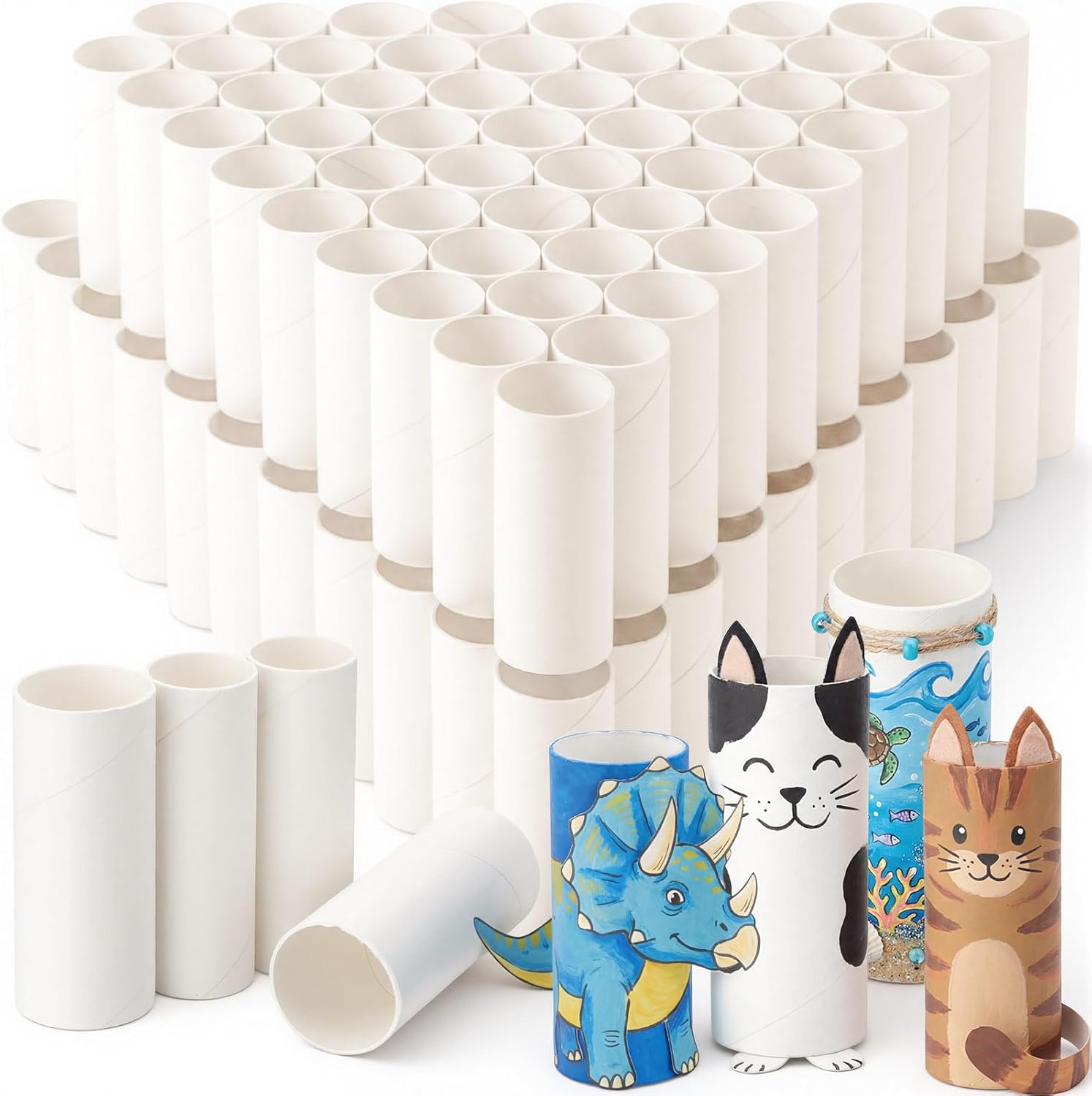 MotiMind Brown 240 Pcs Cardboard Tubes for Craft 3.74 Inch Tall Empty Paper Towel Rolls Cardboard Toilet Paper Tubes Bulk for Classroom Diy, 1.5/1.2 x 3.74 Inch