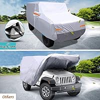 Vista 2 de Big Ant Funda de automóvil para Wrangler CJ, YJ, TJ y JK de 4 puertas, protección para todo tipo de clima, cubierta impermeable para SUV, ajuste