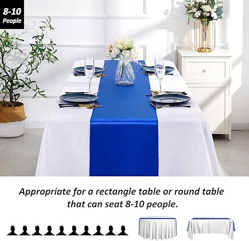 Miniatura 3 de SiinvdaBZX 4 caminos de mesa de satén azul rey de 12 x 108 pulgadas de largo, decoración de camino de mesa de boda de satén suave brillante para